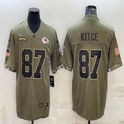 2022 nike Kansas City Chiefs #87 Travis Kelce Salute to Service Retired Limited Jersey-BD