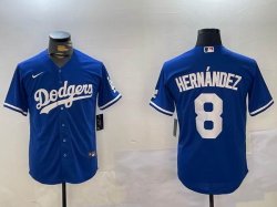 Nike Los Angeles Dodgers #8 Enrique Hernandez blue majestic baseball jerseys 02