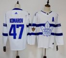 Adidas Toronto Maple Leafs #47 Komarov white hockey jersey