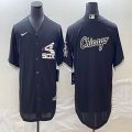 Nike Chicago White Sox blank black majestic baseball jersey big logo 13