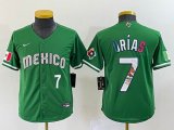 Women 2023 World Cup Mexico #7 Julio Urias green majestic baseball jerseys 15