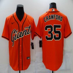 San Francisco Giants #35 Brandon Crawford orange majestic baseball jerseys-BD