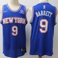 Nike New York Knicks #9 R.J. Barrett Blue NBA basketball jersey with Sponsor patch-01