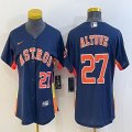 Women Nike Houston Astros #27 Jose Altuve blue majestic baseball jerseys