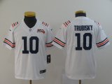 Youth Nike Chicago Bears #10 Mitchell Trubisky white Color Rush Limited Jersey-100th patch