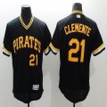 2016 Pittsburgh Pirates 21 Roberto Clemente black elite baseball jersey-1