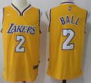 Nike NBA Lonzo Ball #2 Los Angeles Lakers yellow nba basketball Jersey