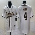 Nike New Orleans Saints #4 Derek Carr Carbon white Color Rush Limited Jersey Joint name-BD