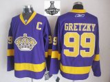 2014 NHL champion Los Angeles Kings #99 Wayne Gretzky CCM C Patch purple Jersey