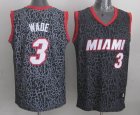 Miami Heat 3# Dwyane Wade black Decorative pattern nba jersey