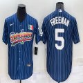 Los Angeles Dodgers #5 Freddie Freeman blue throwback majestic baseball Jerseys-BD 05