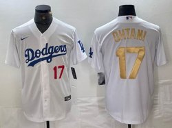 Los Angeles Dodgers #17 Shohei Ohtani Nike white gold majestic baseball Jersey-BD 03