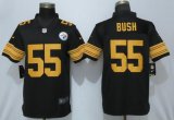 Nike Pittsburgh Steelers #55 Devin Bush black gold Color Rush Limited Jersey