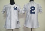 New York Yankees 2 Derek Jeter white MLB Women Jerseys