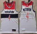 Washington Wizards #4 Russell Westbrook white red nba basketball Jerseys -XD