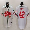 Nike San Francisco 49ers #42 Ronnie Lott white baseball jerseys Joint name-BD 02