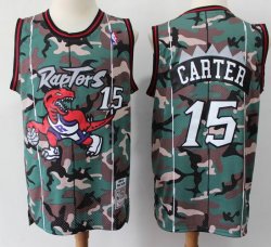 Toronto Raptors #15 Vince Carter throwback green camo NBA Jersey