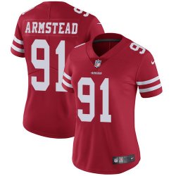 Women 49ers #91 Armstead nike red Color Rush Limited Jersey