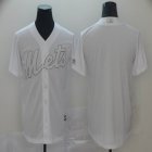 New York Mets blank white majestic mlb baseball jersey Nickname version