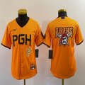 Youth Nike Pittsburgh Pirates blank gold majestic baseball jerseys city version 05