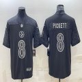 Nike Pittsburgh Steelers #8 Kenny Pickett black color Rush Limited Jersey Reflective version