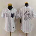 Youth Nike Yankees blank white MLB baseball Jersey -BD 14