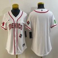 Women 2023 World Cup Mexico blank white majestic baseball jerseys 14