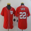 Youth Washington Nationals #22 Juan Soto red majestic baseball jersey