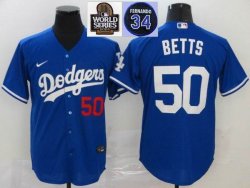 2024 World Series and 34 patch Dodgers Mookie Betts black majestic baseball Jersey-LT