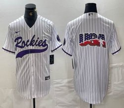 Nike Colorado Rockies blank white majestic baseball jerseys Joint name -BD 02