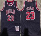 Youth Chicago Bulls #23 Michael Jordan black throwback 1997-98 nba basketball jersey-XD