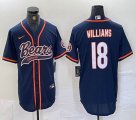 Nike Chicago Bears #18 Caleb Williams blue baseball Joint name -BD