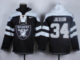 Oakland Raiders Bo Jackson 34 black gray nfl Hooded Sweatshirt(1)