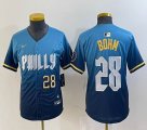 Youth Nike Philadelphia Phillies #28 Bohm skyblue majestaic baseball jersey city version-BD 01