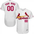 Custom St.Louis Cardinals white Flexbase Authentic Collection Jersey