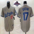 2024 World Series Champions Los Angeles Dodgers #17 Shohei Ohtani Nike gray majestic baseball Jersey 02