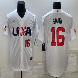 2023 World Cup #16 Will Smith white USA majestic baseball jerseys 07