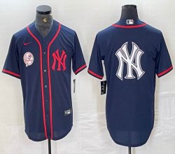 Nike New York Yankees blank blue MLB baseball Jersey Joint name big logo -BD 23