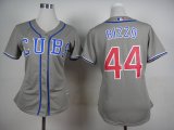 women Chicago Cubs Anthony Rizzo 44# gray mlb jersey