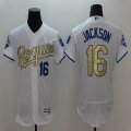 2016 Kansas Royals #16 B.jackson white Flexbase Authentic Collection Jersey