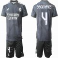 2022-2023 Real Madrid club #4 SERGIORNMOS black goalkeeper soccer jersey away