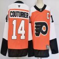 Philadelphia Flyers #14 Sean Couturier orange white hockey jersey-PD