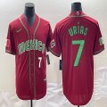 2023 World Cup Mexico #7 Julio Urias red majestic baseball jerseys 50