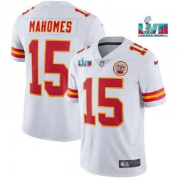 2023 Super Bowl Nike Kansas City Chiefs #15 Patrick Mahomes white Color Rush Limited Jerseys