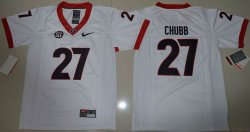 2016 Youth Georgia Bulldogs Nick Chubb 27 College Football Limited Jerseys - White