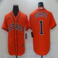 Nike Houston Astros #1 Carlos Correa orange majestic baseball jersey-BD