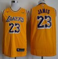 Nike Los Angeles Lakers #23 LeBron James throwback yellow NBA jerseys-688