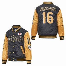 Japan #16 Shohei Ohtani jacket black yellow