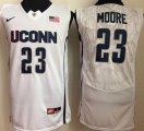 Uconn Huskies #23 Moore white ncaa basketball jersey