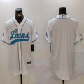 Nike Detroit Lions blank white baseball jerseys Joint name-BD 02